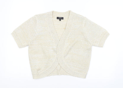 Womens UK Size 10 Papaya Beige Cardigan Jumper