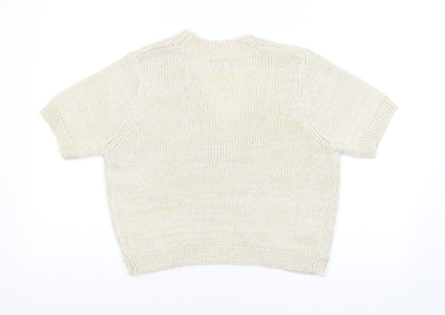Womens UK Size 10 Papaya Beige Cardigan Jumper