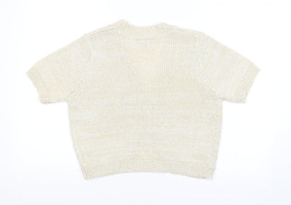 Womens UK Size 10 Papaya Beige Cardigan Jumper