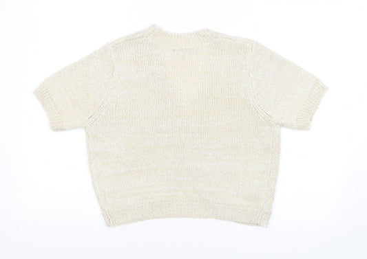 Womens UK Size 10 Papaya Beige Cardigan Jumper