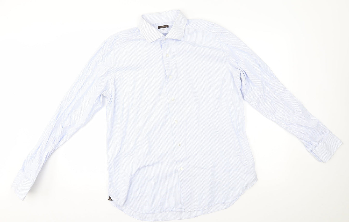 Mens UK Collar Size 17 Filangier Smart Blue  Dress Shirt