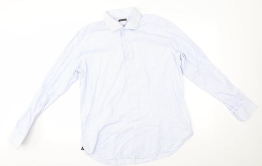 Mens UK Collar Size 17 Filangier Smart Blue  Dress Shirt