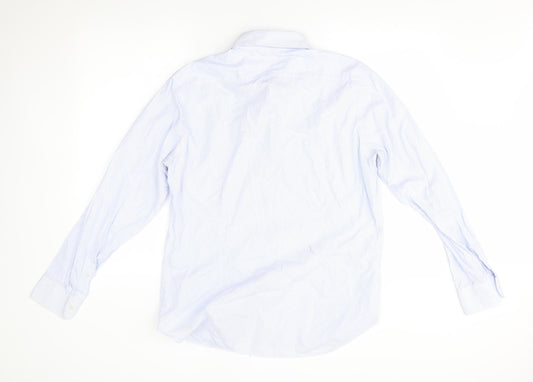 Mens UK Collar Size 17 Filangier Smart Blue  Dress Shirt