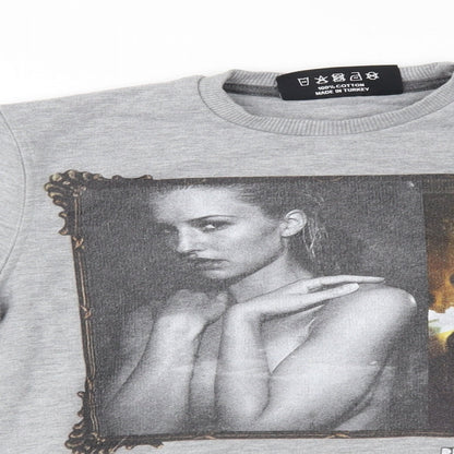 DIvine trash Mens Grey   Pullover Sweatshirt Size XS
