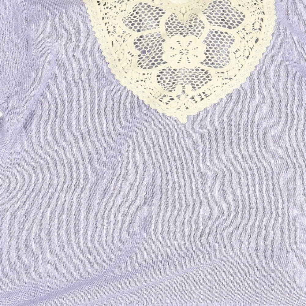 Womens UK Size 12 Papaya Purple Cardigan Jumper