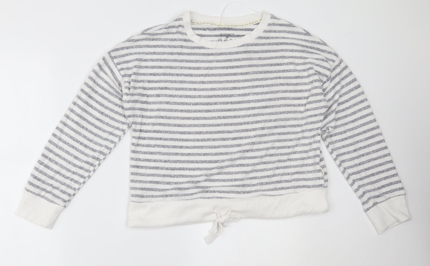 Primark Womens White Striped  Pullover Jumper Size M