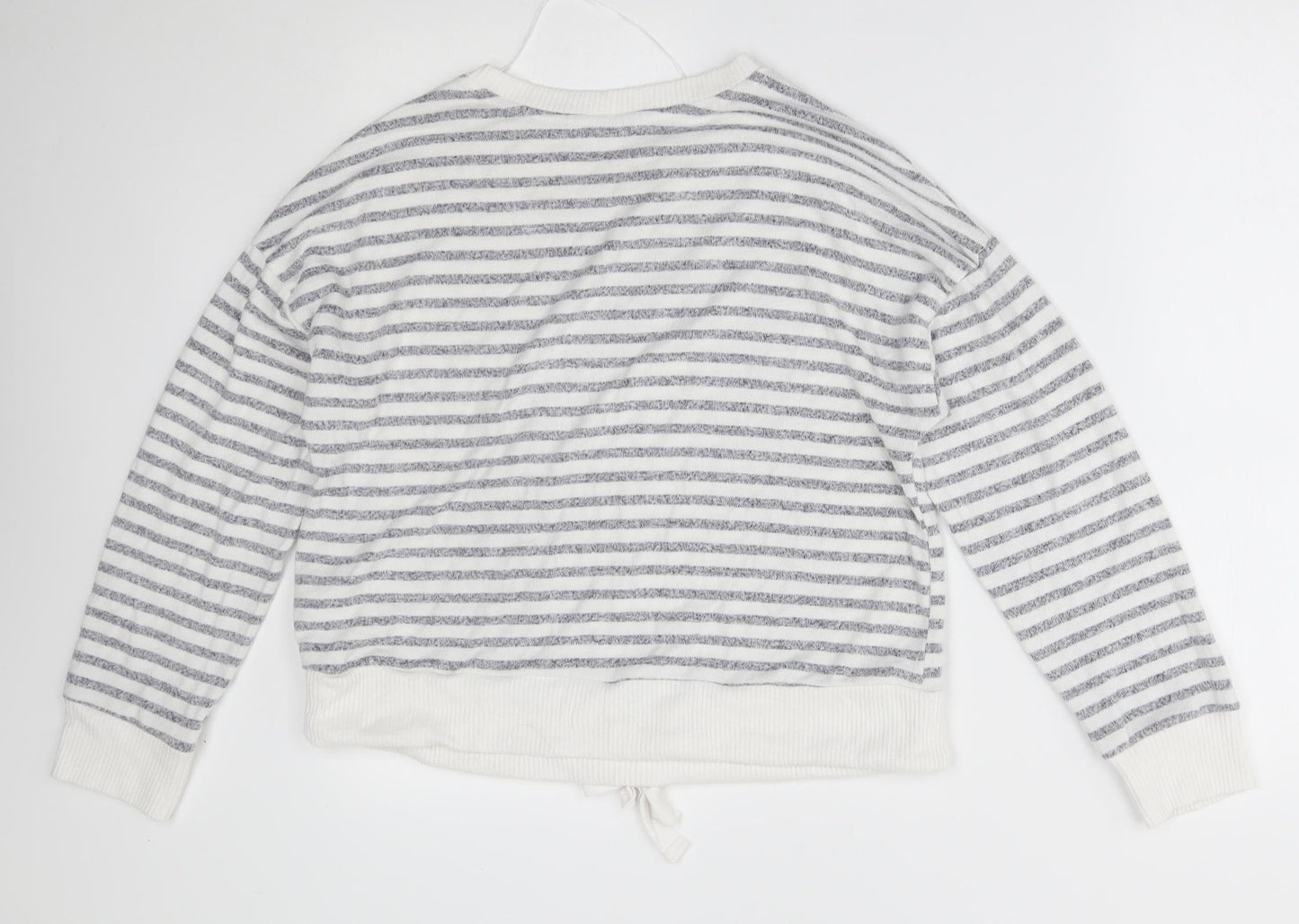 Primark Womens White Striped  Pullover Jumper Size M