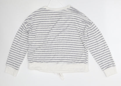 Primark Womens White Striped  Pullover Jumper Size M