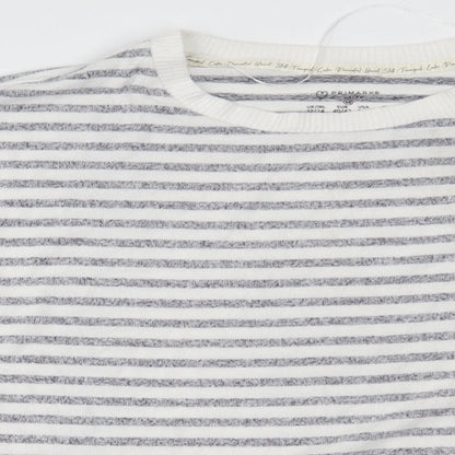 Primark Womens White Striped  Pullover Jumper Size M