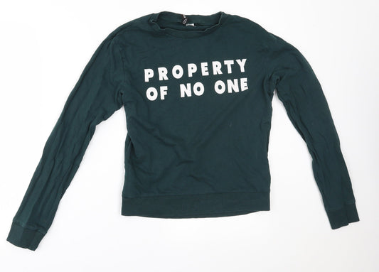 Womens UK Size XS H&M Green Pullover Jumper