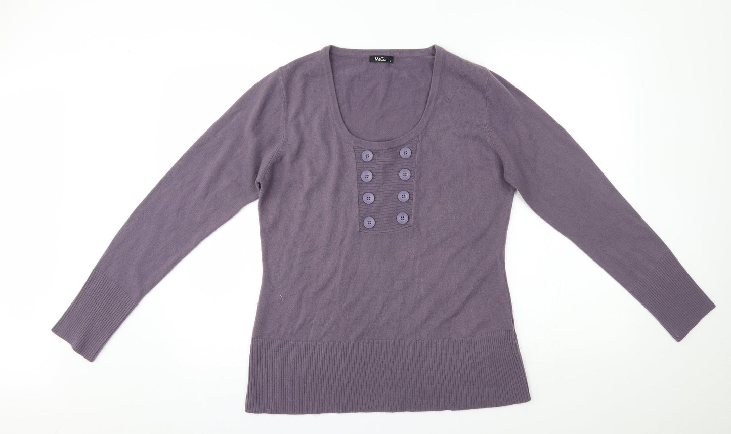 Womens UK Size L M&Co Purple Pullover Jumper