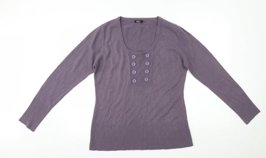 Womens UK Size L M&Co Purple Pullover Jumper