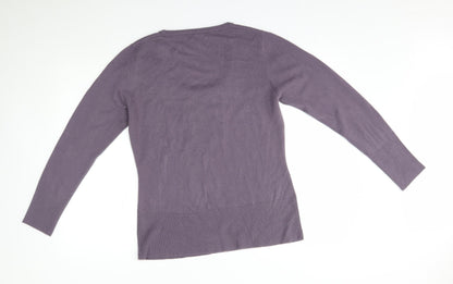 Womens UK Size L M&Co Purple Pullover Jumper