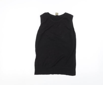 Womens UK Size 10 Preworn Black Basic Tank