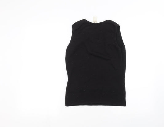 Womens UK Size 10 Preworn Black Basic Tank
