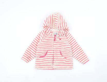 NEXT Girls White Striped  Jacket  Size 2-3 Years