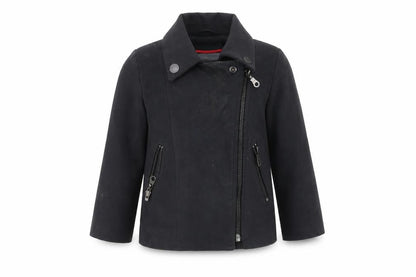 Front view of Next girls’ black jacket, size 3, years