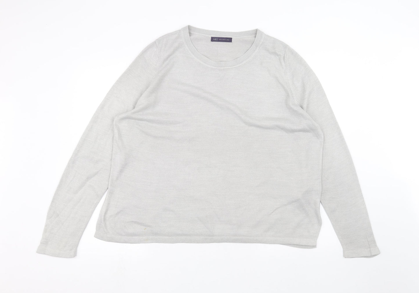 Womens UK Size 20 Marks and Spencer Grey Basic T-Shirt