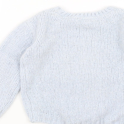 Primark Girls Blue   Pullover Jumper Size 6-7 Years  - unicorn