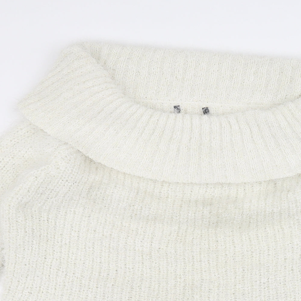 Womens UK Size L Preworn White Pullover Jumper