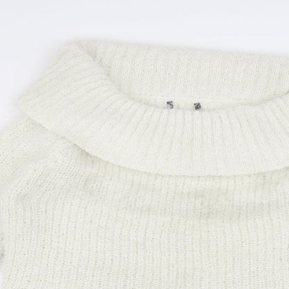 Womens UK Size L Preworn White Pullover Jumper