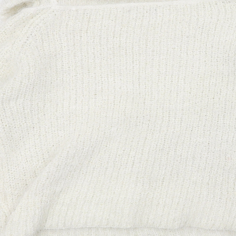 Womens UK Size L Preworn White Pullover Jumper