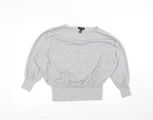 Womens UK Size S New Look Grey Basic T-Shirt