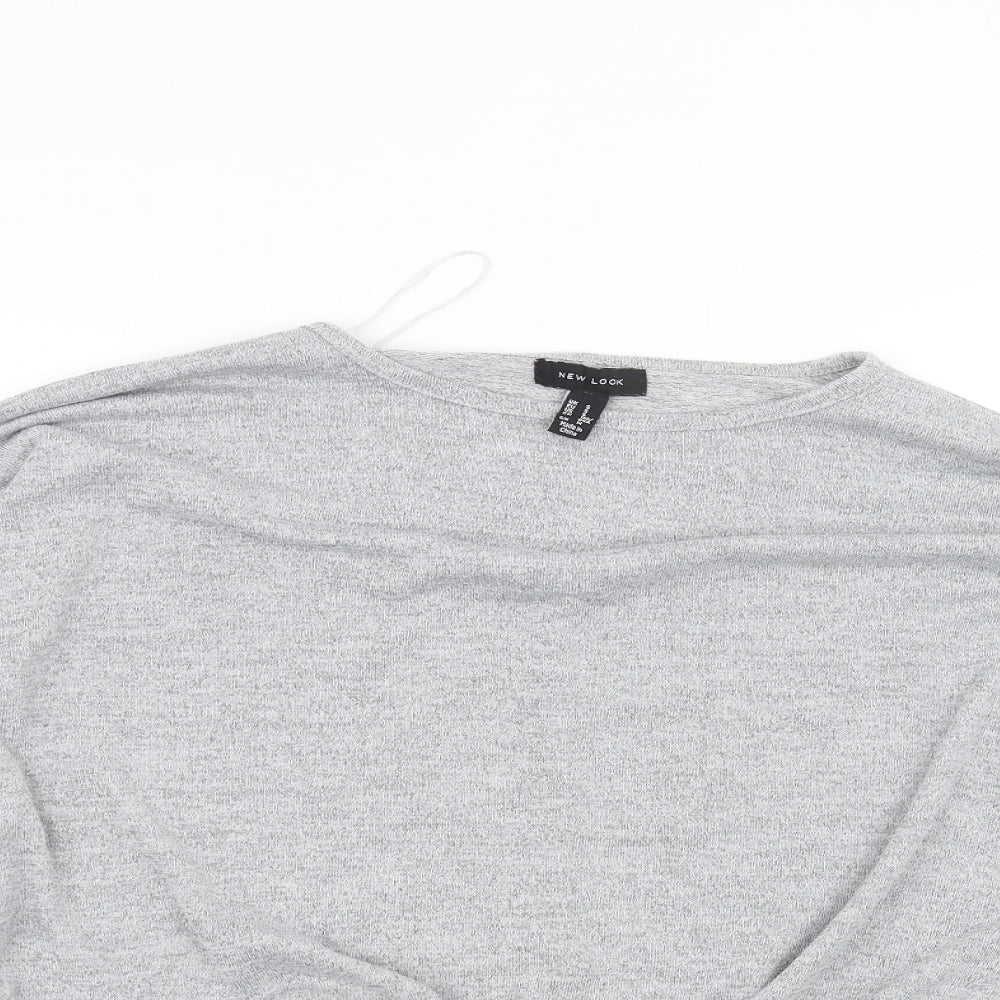 Womens UK Size S New Look Grey Basic T-Shirt