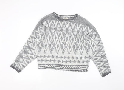 Womens UK Size M Papaya Grey Pullover Jumper