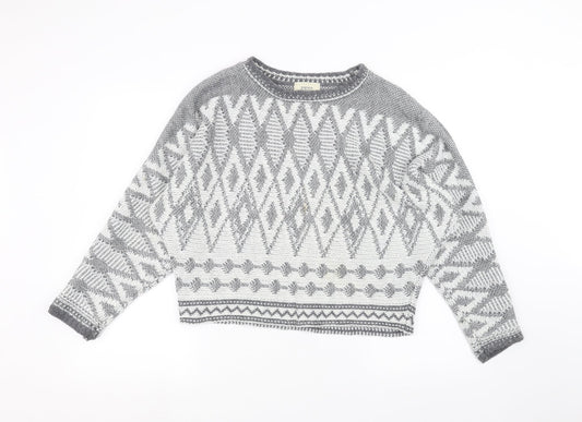 Womens UK Size M Papaya Grey Pullover Jumper