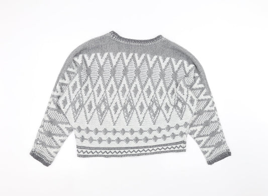Womens UK Size M Papaya Grey Pullover Jumper