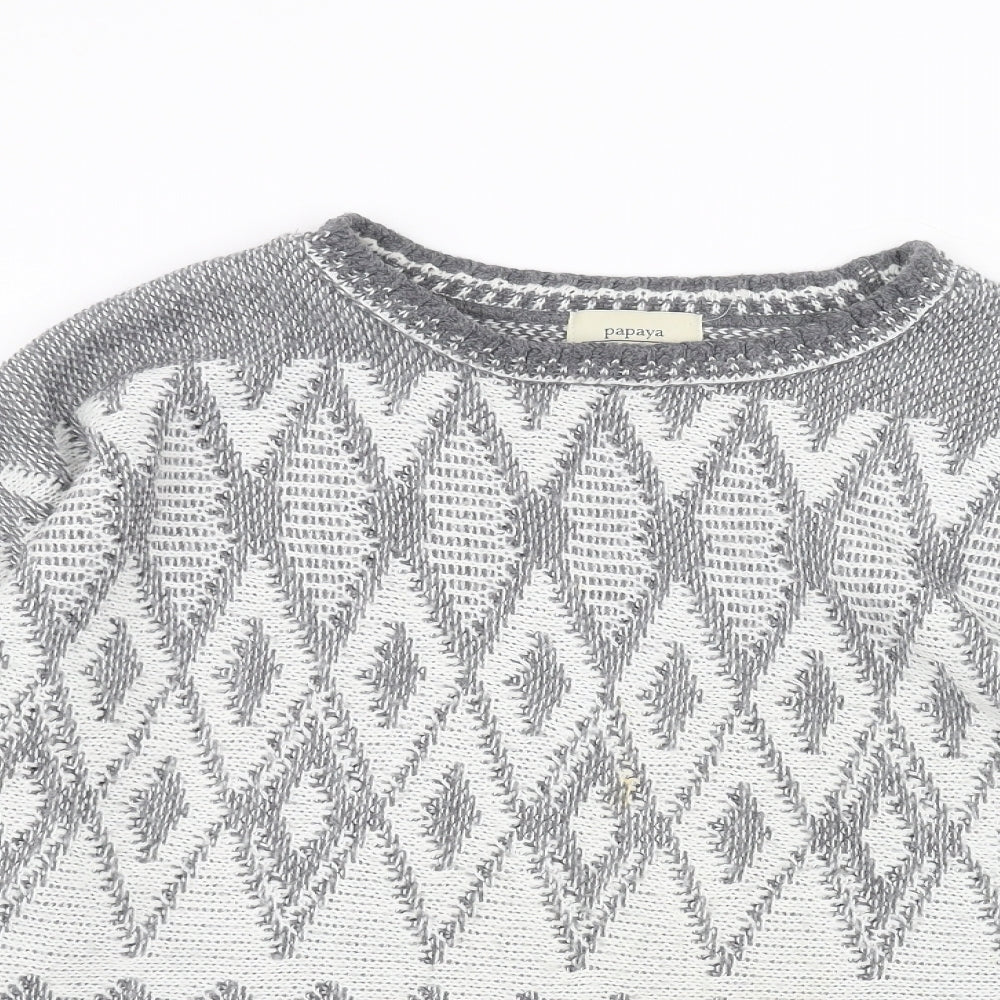 Womens UK Size M Papaya Grey Pullover Jumper