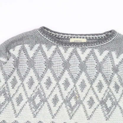 Womens UK Size M Papaya Grey Pullover Jumper