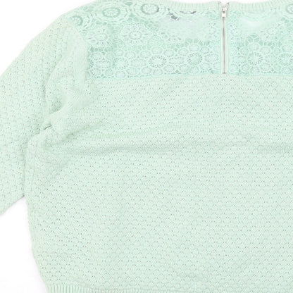 Womens UK Size 14 New Look Green Pullover Jumper