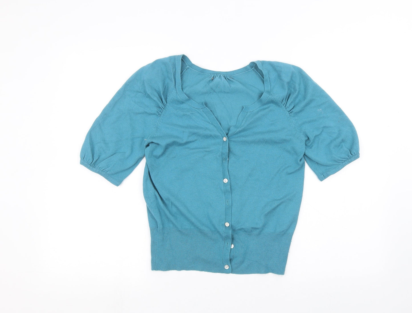 Womens UK Size 10 Preworn Blue Cardigan Jumper