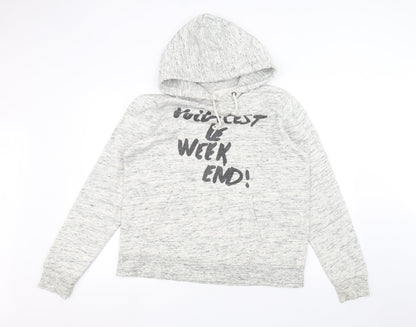 Mens UK Size L H&M White Pullover Hoodie