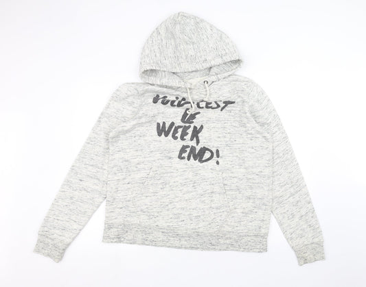 Mens UK Size L H&M White Pullover Hoodie