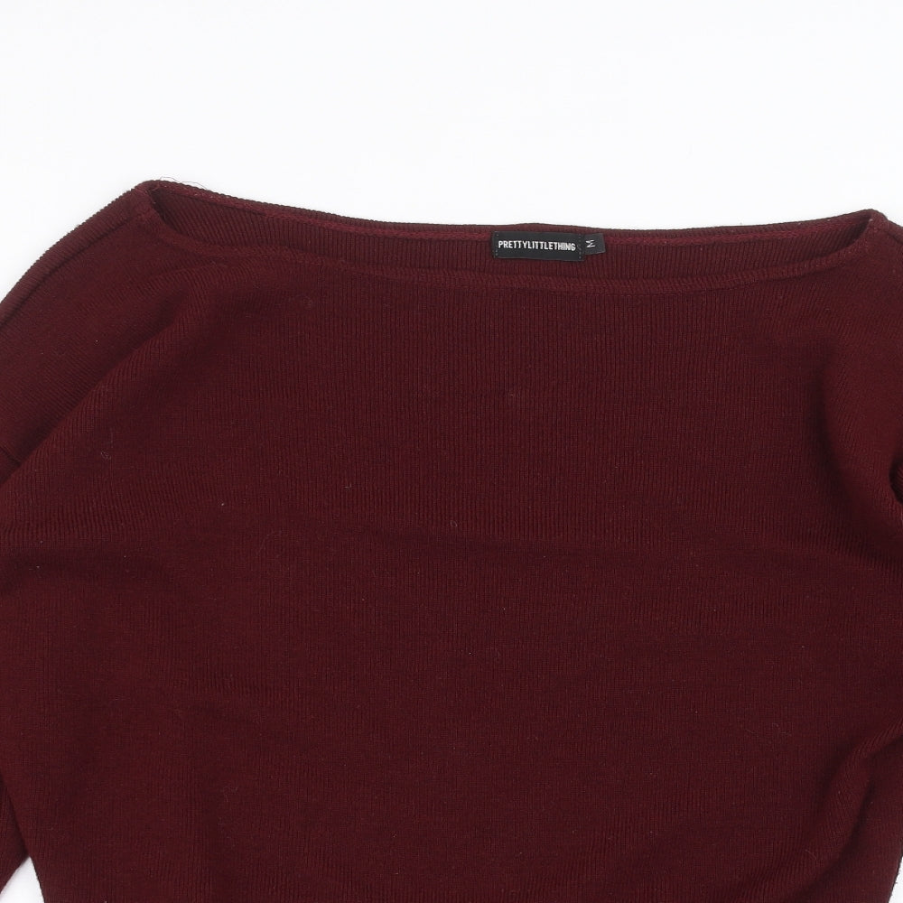 Womens UK Size M PRETTYLITTLETHING Red Pullover Jumper