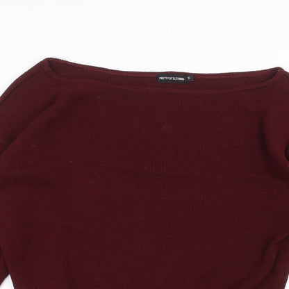 Womens UK Size M PRETTYLITTLETHING Red Pullover Jumper