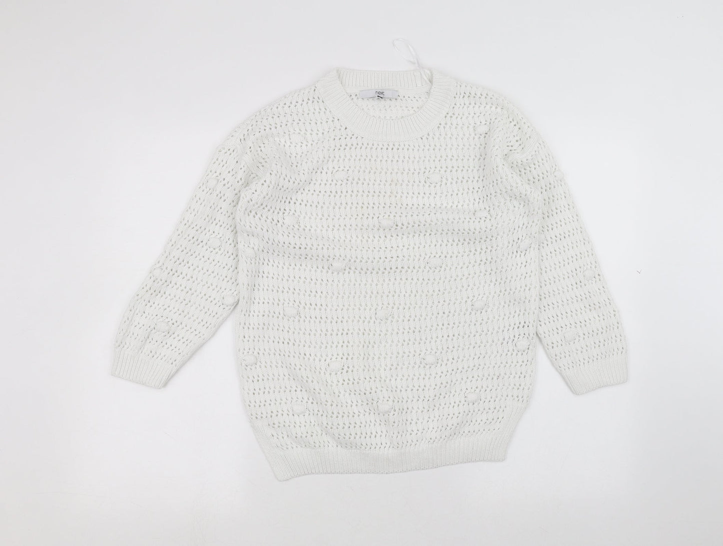 Womens UK Size S Marks and Spencer White Pullover Jumper