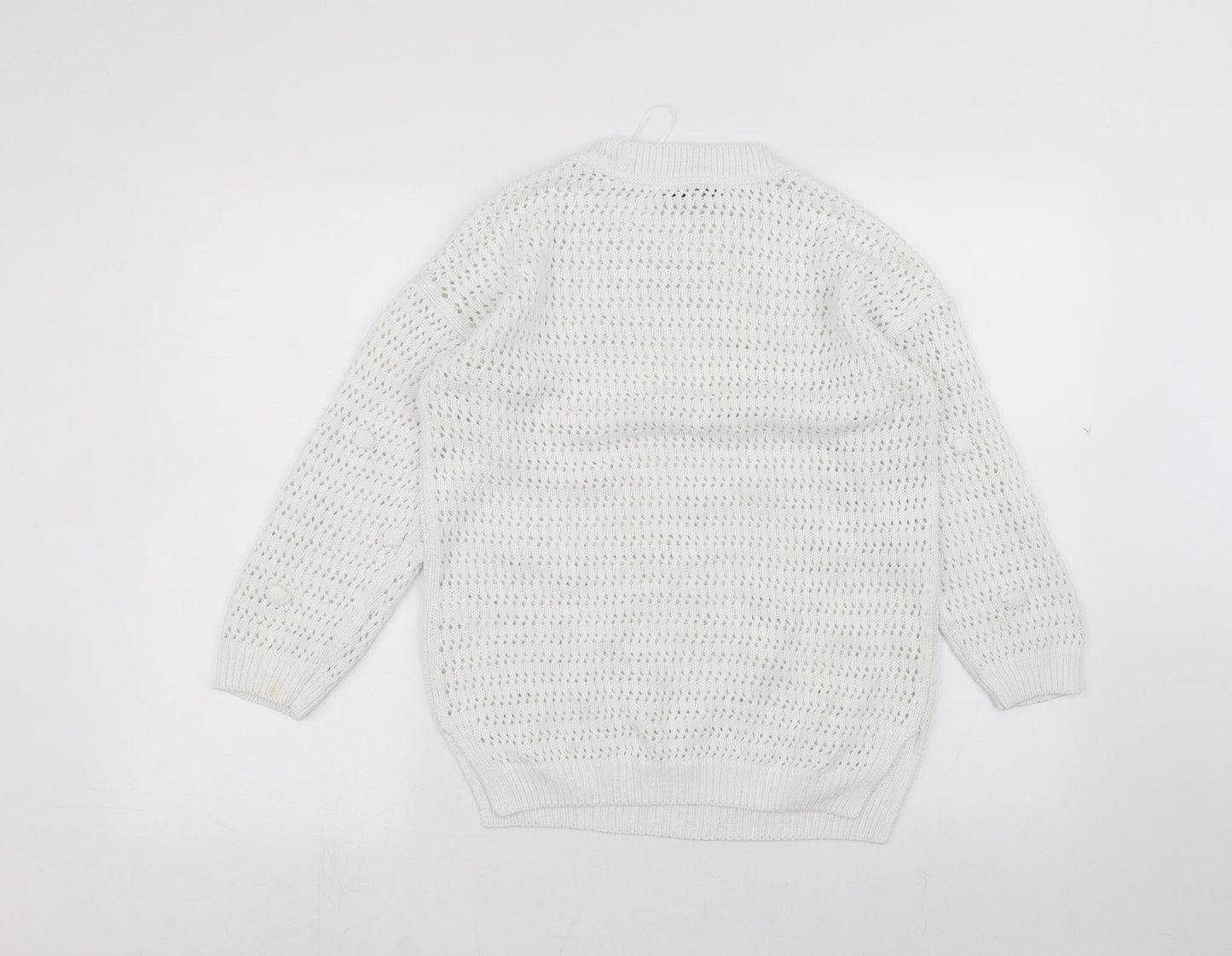 Womens UK Size S Marks and Spencer White Pullover Jumper