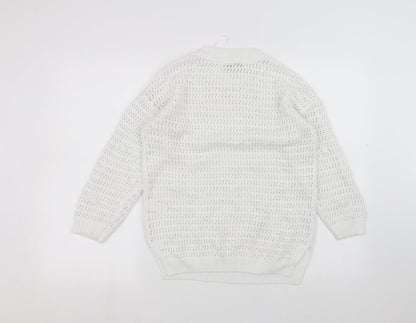Womens UK Size S Marks and Spencer White Pullover Jumper