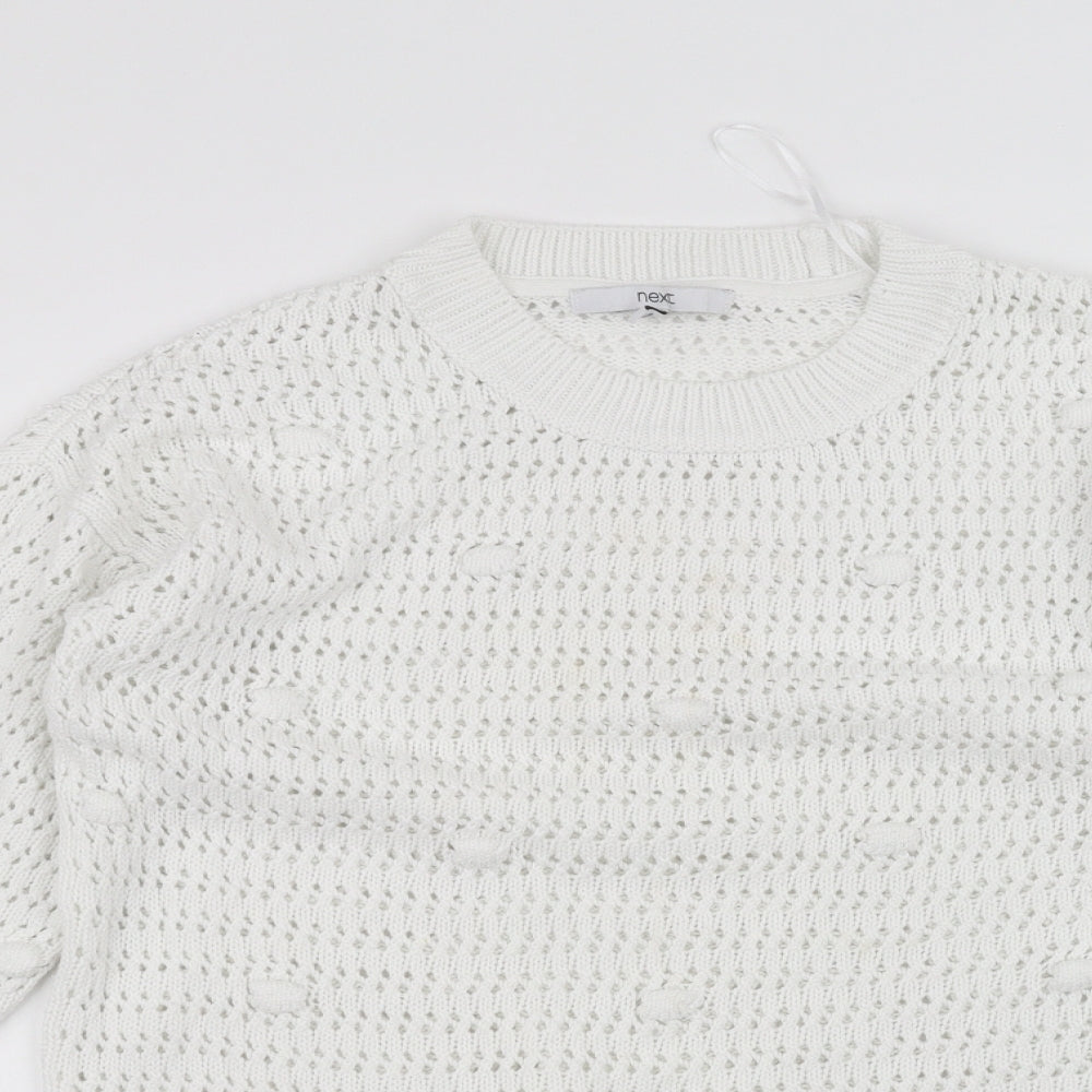 Womens UK Size S Marks and Spencer White Pullover Jumper