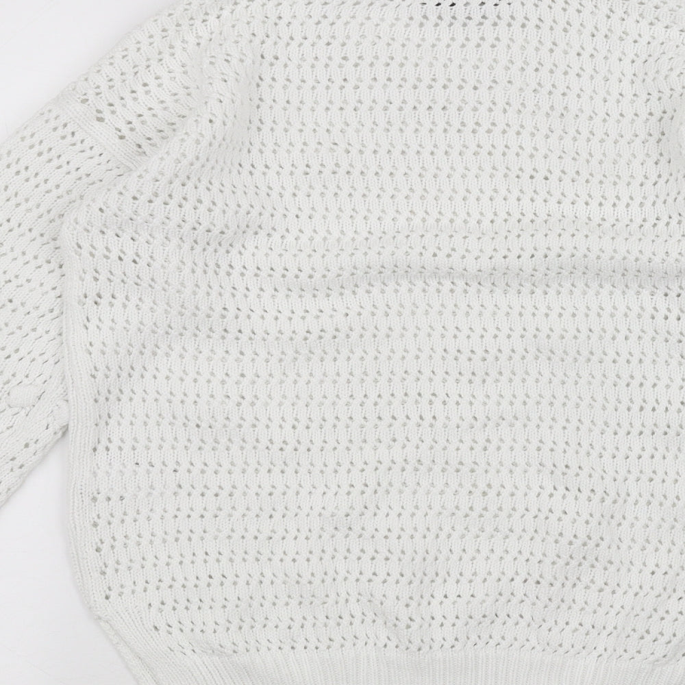 Womens UK Size S Marks and Spencer White Pullover Jumper