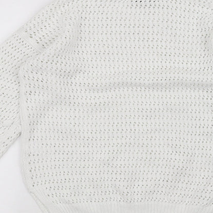 Womens UK Size S Marks and Spencer White Pullover Jumper