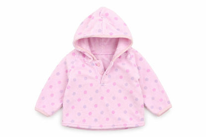 Marks and Spencer Girls Pink Polka Dot Fleece Pullover Jumper Size 3-6 Months  - Hoodie
