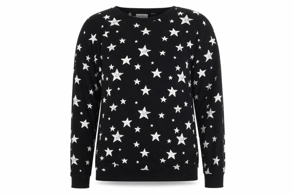 NEXT Girls Black Solid  Top Pyjama Top Size 14 Years  - Star Star