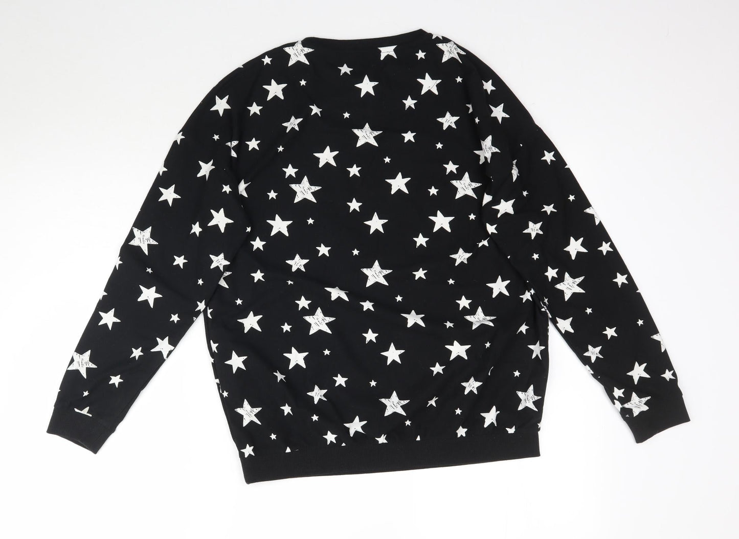 NEXT Girls Black Solid  Top Pyjama Top Size 14 Years  - Star Star