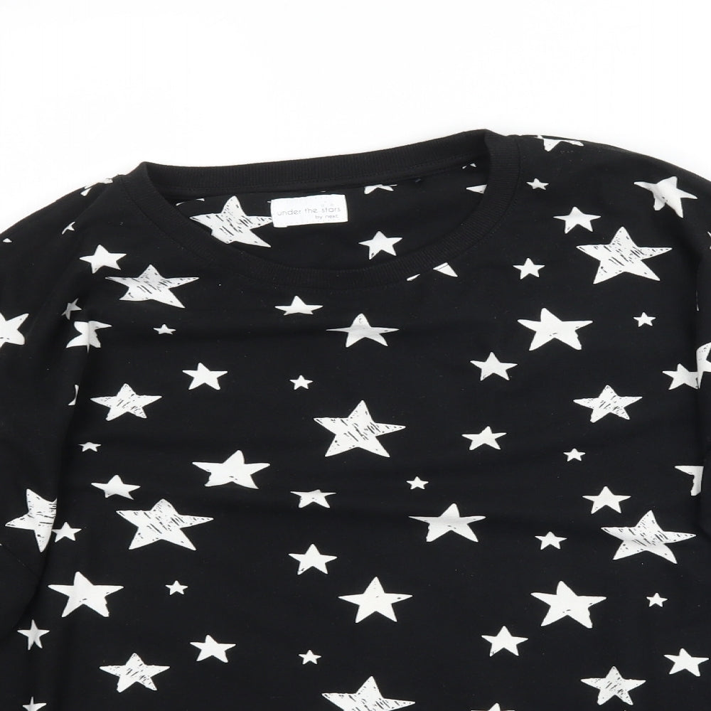NEXT Girls Black Solid  Top Pyjama Top Size 14 Years  - Star Star