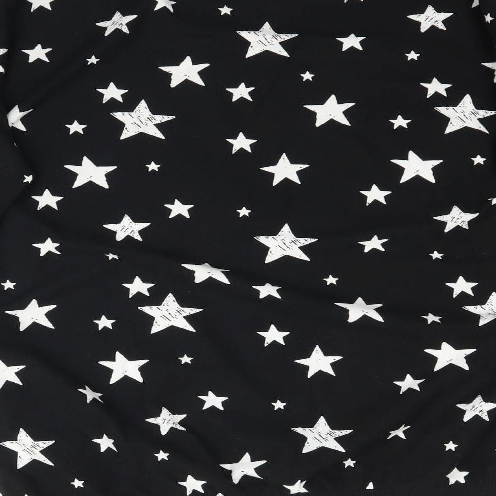 NEXT Girls Black Solid  Top Pyjama Top Size 14 Years  - Star Star